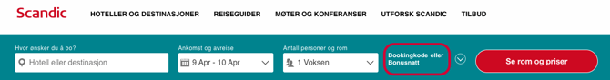 Scandic - Bookingkode